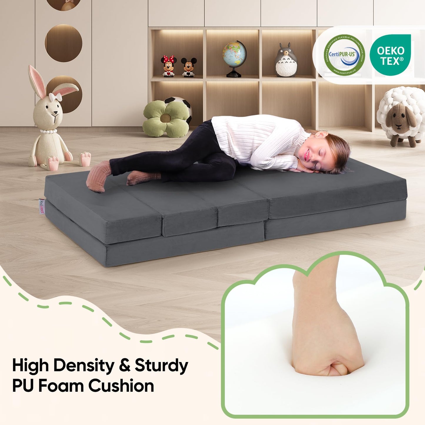 Kidirect 6-in-1 Kids Folding Sofa Bed