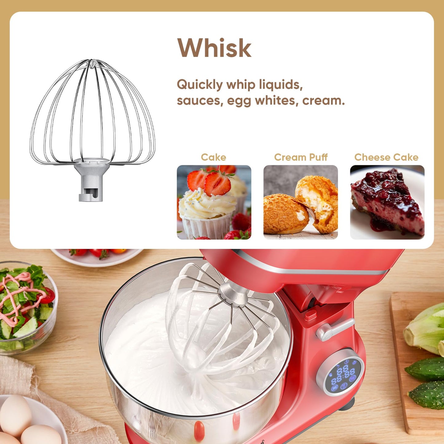 Biolomix 1200W 11-Speed Stand Mixer with Accessories