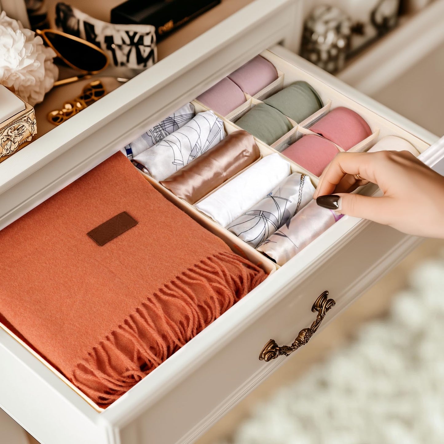8 Set Sock Drawer Organizer Dividers for Storage