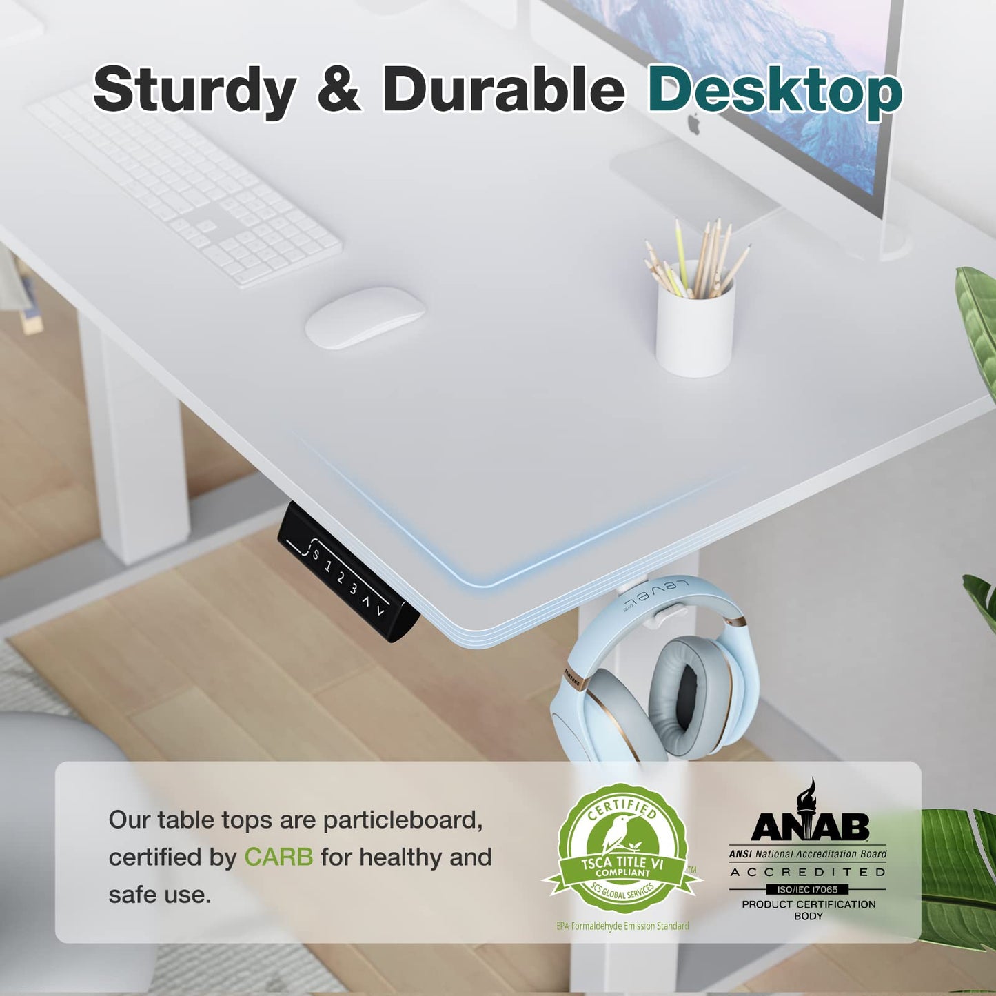 Electric Adjustable Standing Desk with Memory Controller