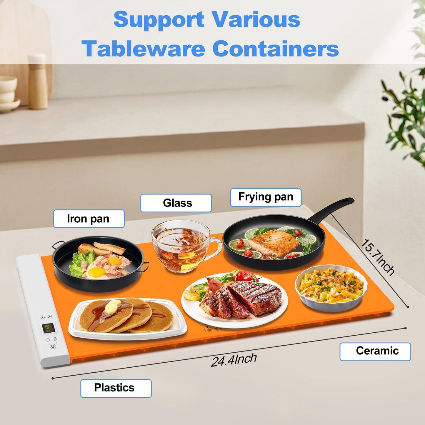 Electric Food Warming Mat with Adjustable Temperature