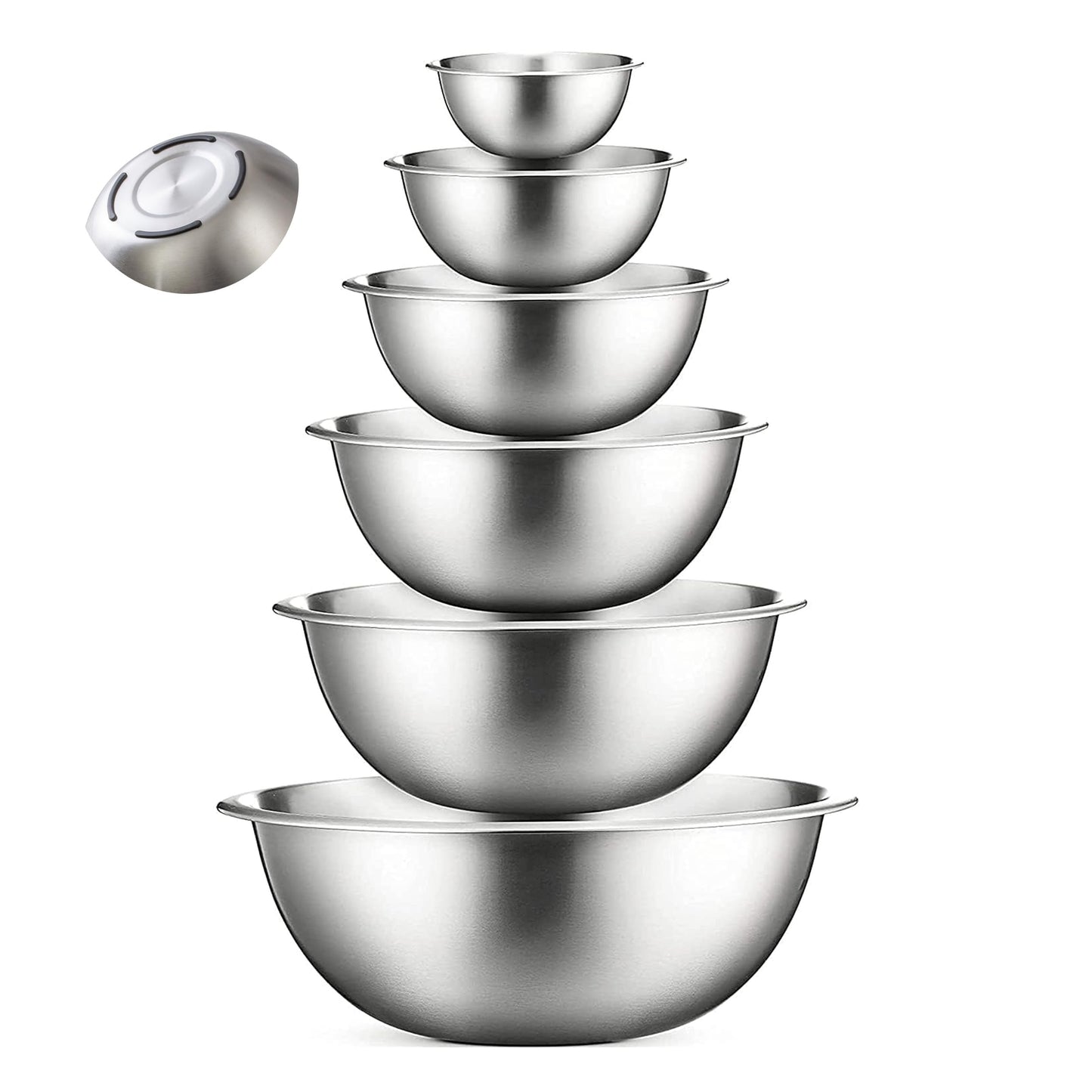 COOK WITH COLOR 6-Piece Stainless Steel Mixing Bowls
