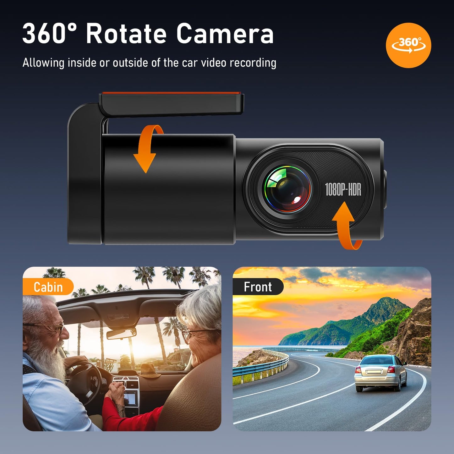 1080P WiFi Dash Cam with 32GB SD Card