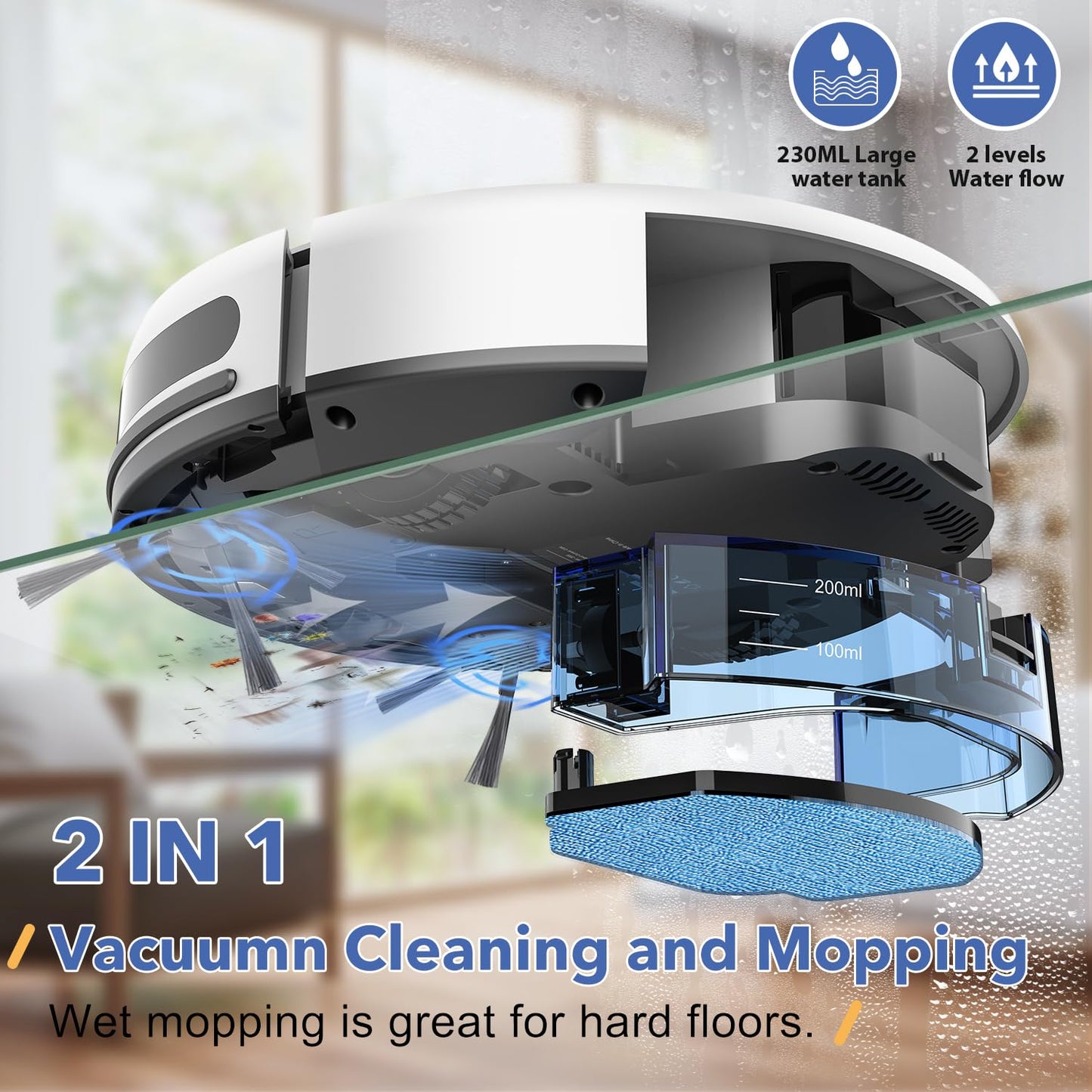 UMMUND 2-in-1 Robot Vacuum and Mop Cleaner