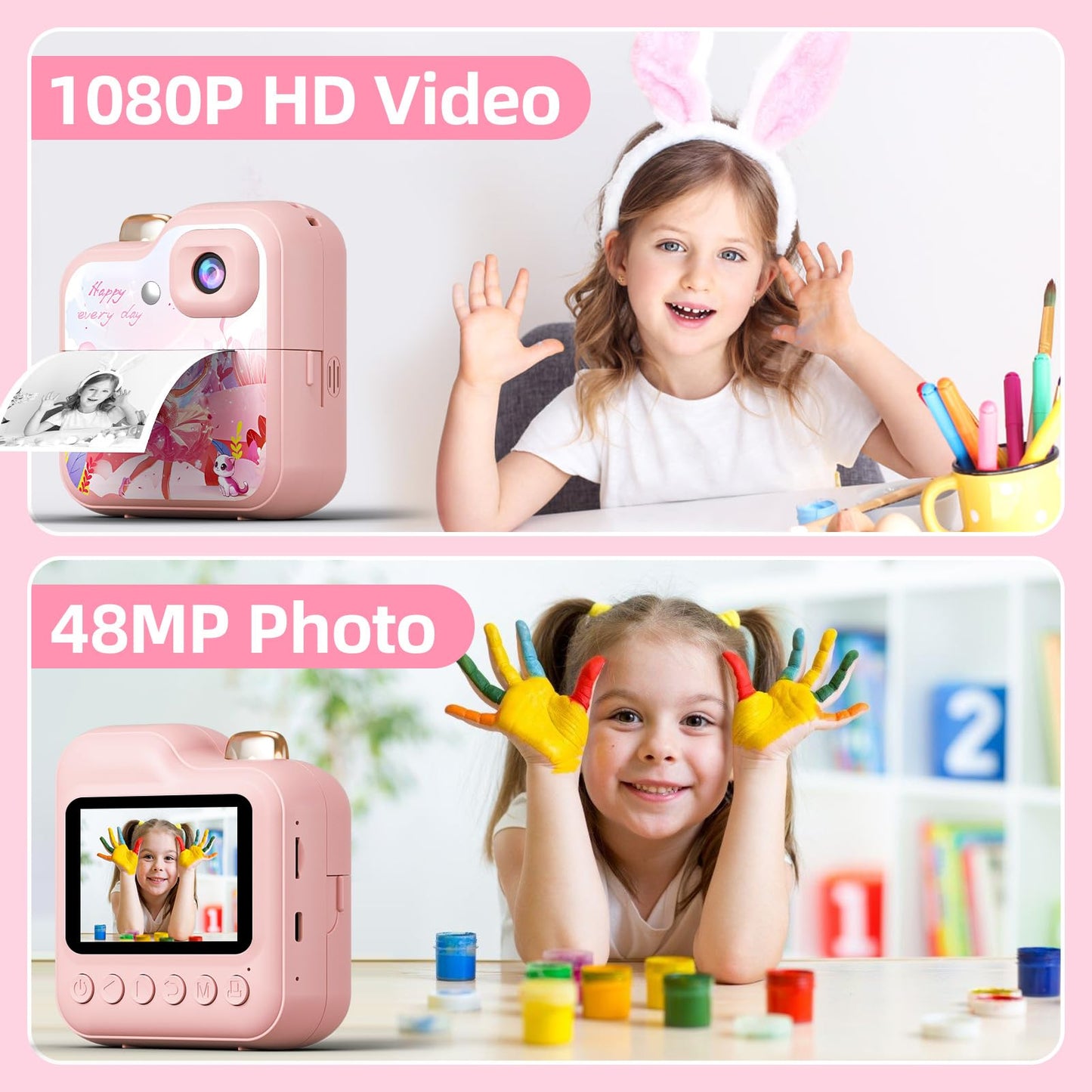 Kids Instant Print Camera for Ages 3-12