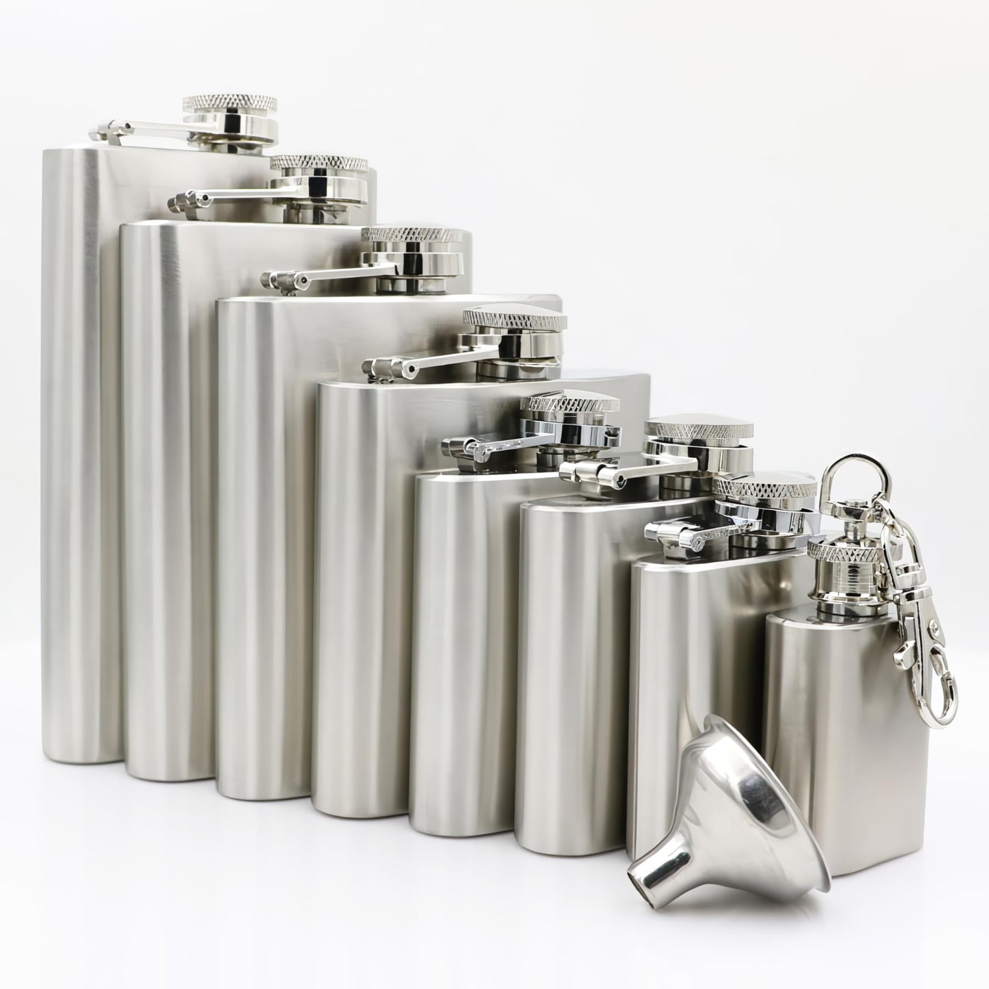 CNFLASK Brush Finish Hip Flask 304 Stainless Steel Brushed Whiskey Flask (Brushed, 7oz)