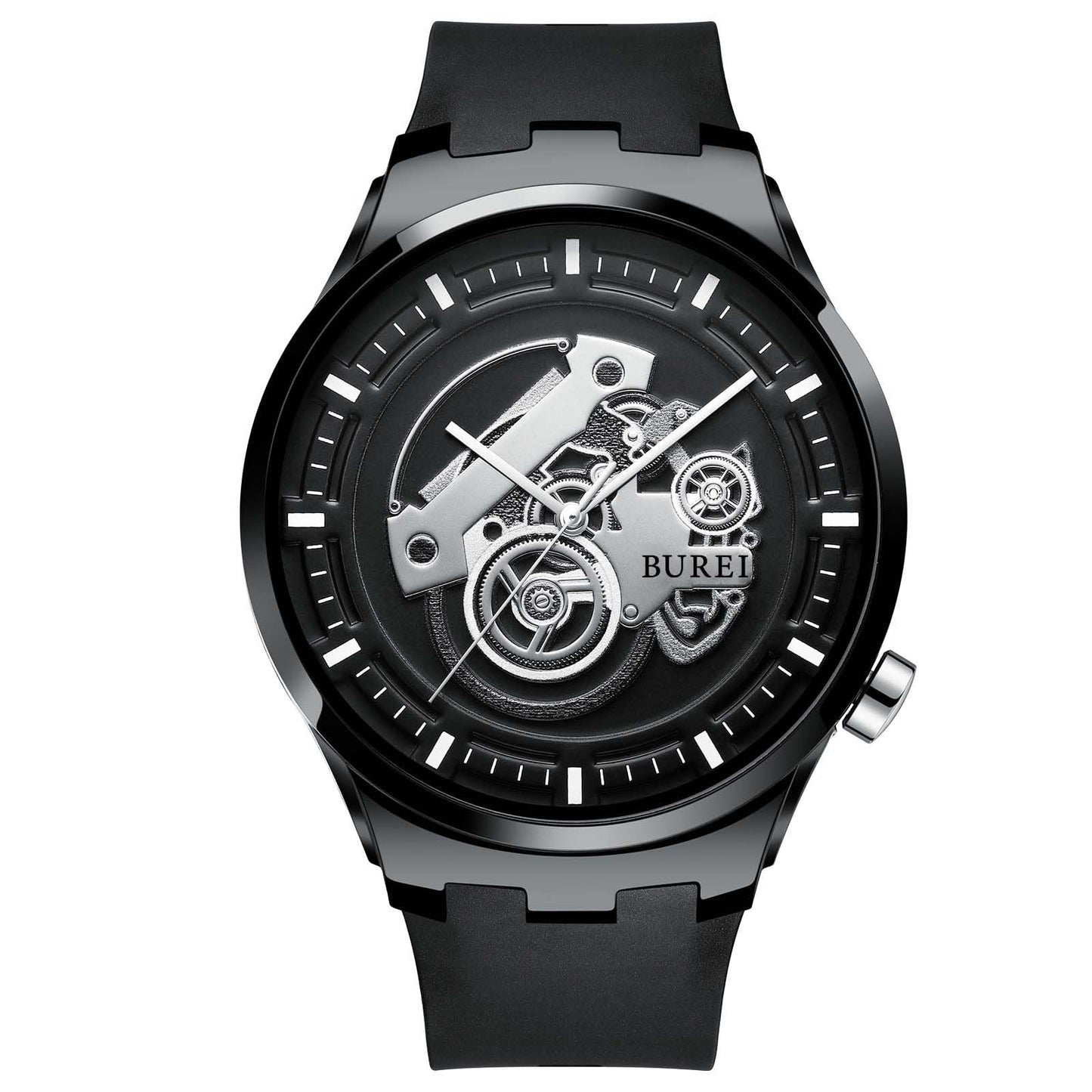 BUREI Waterproof Silicone Quartz Casual Watch