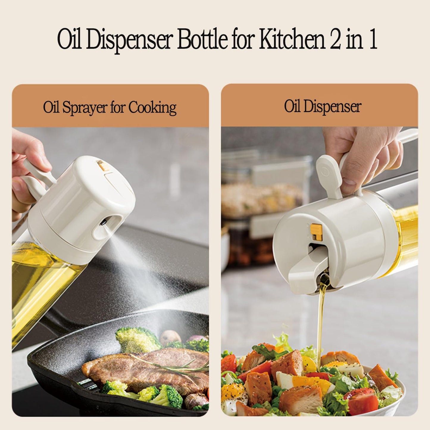 2-in-1 Oil Dispenser and Sprayer Bottle