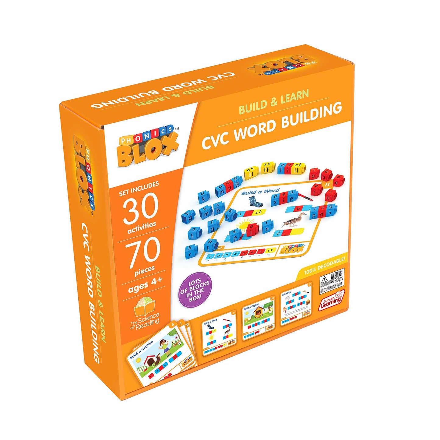 CVC Word Building Activity Cards for Kids 4+