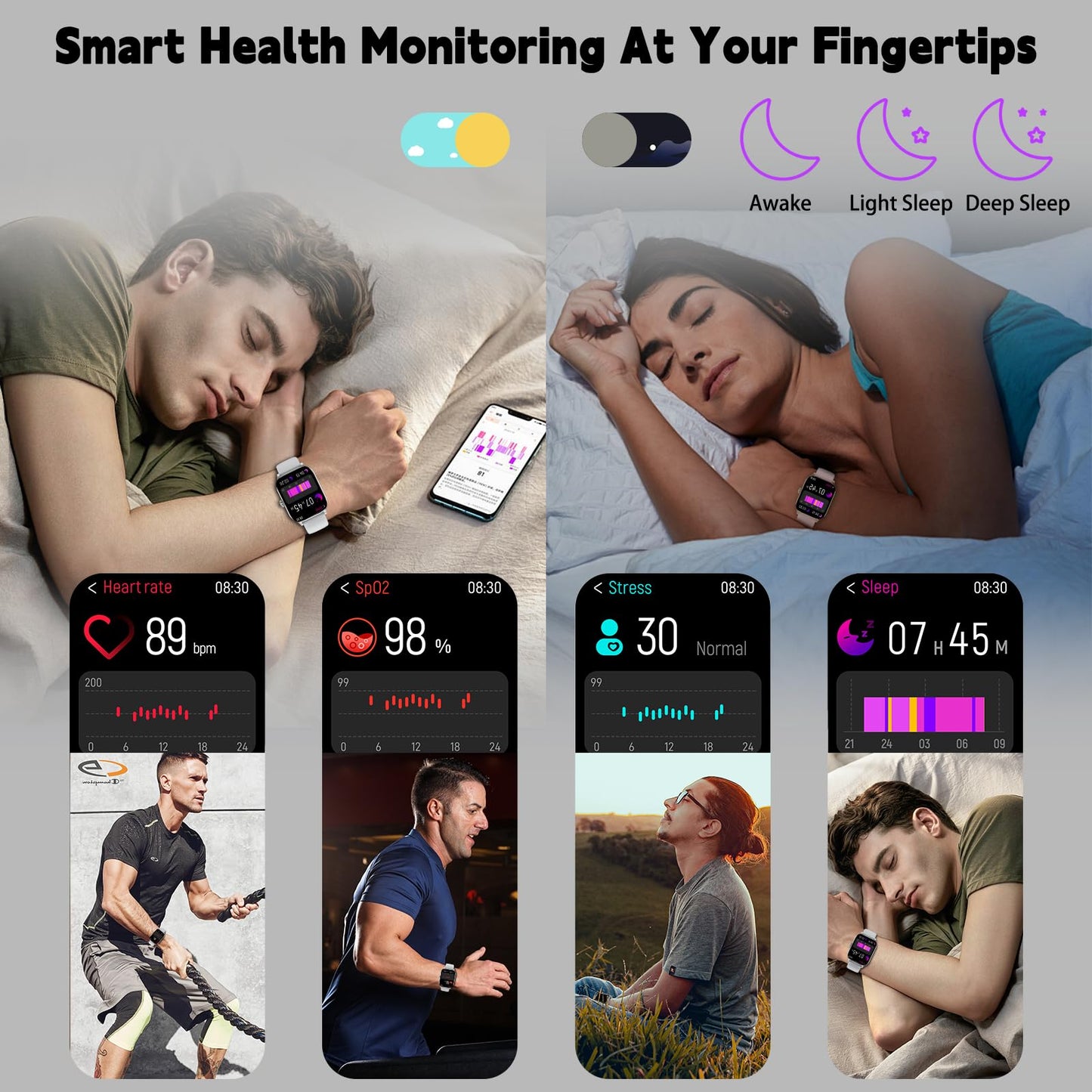 Smart Watch with Heart Rate Monitor and Tracker