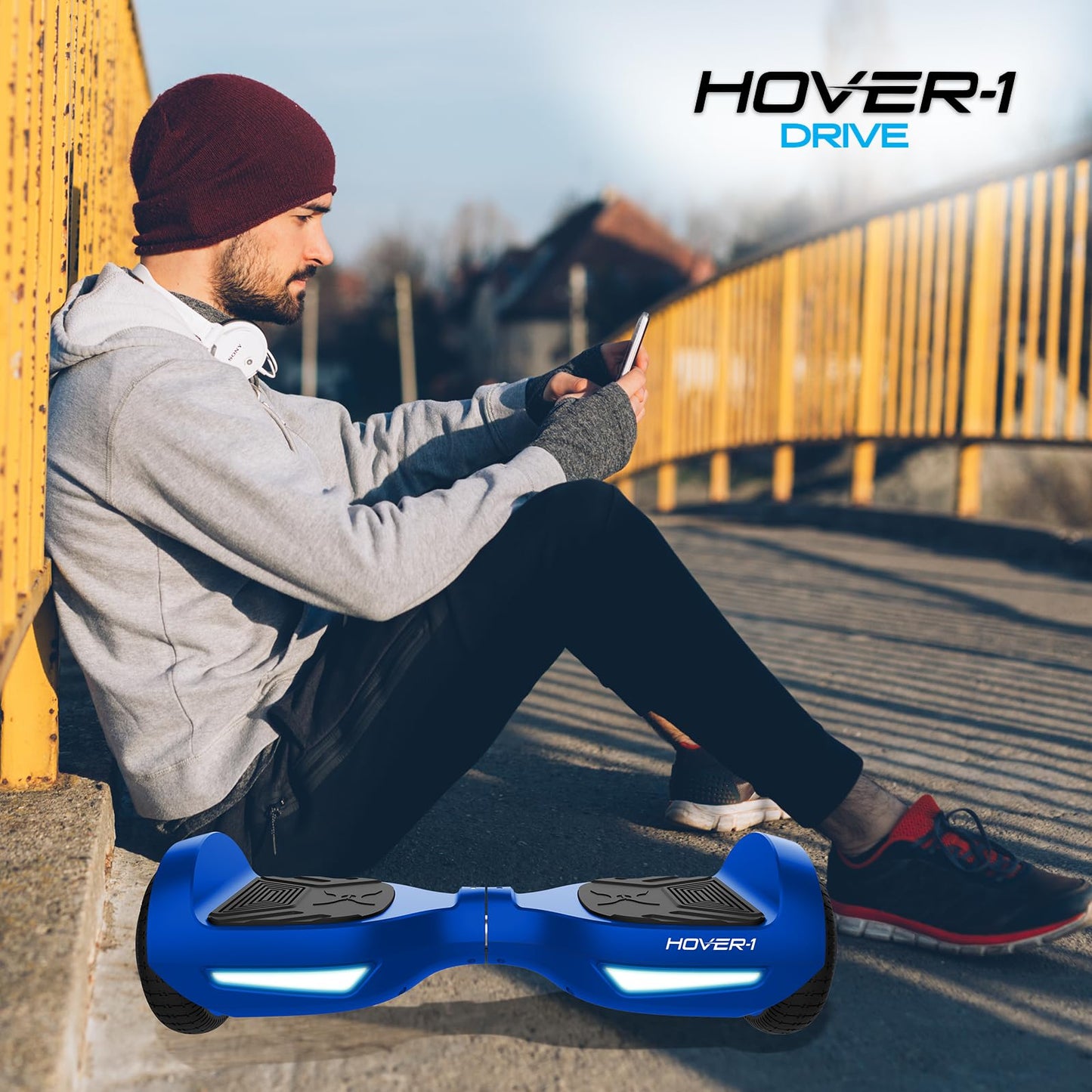 Hover-1 Drive Electric Self Balancing Hoverboard with 7 mph Max Speed, Dual 160W Motors, 3 Mile Range, and 6.5” Wheels Self Balancing Scooter
