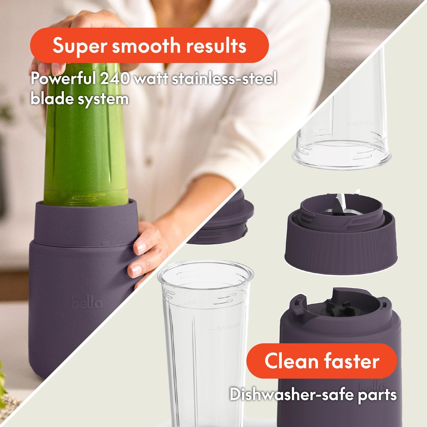 6 Pcs BELLA Portable Blender & Juicer Set