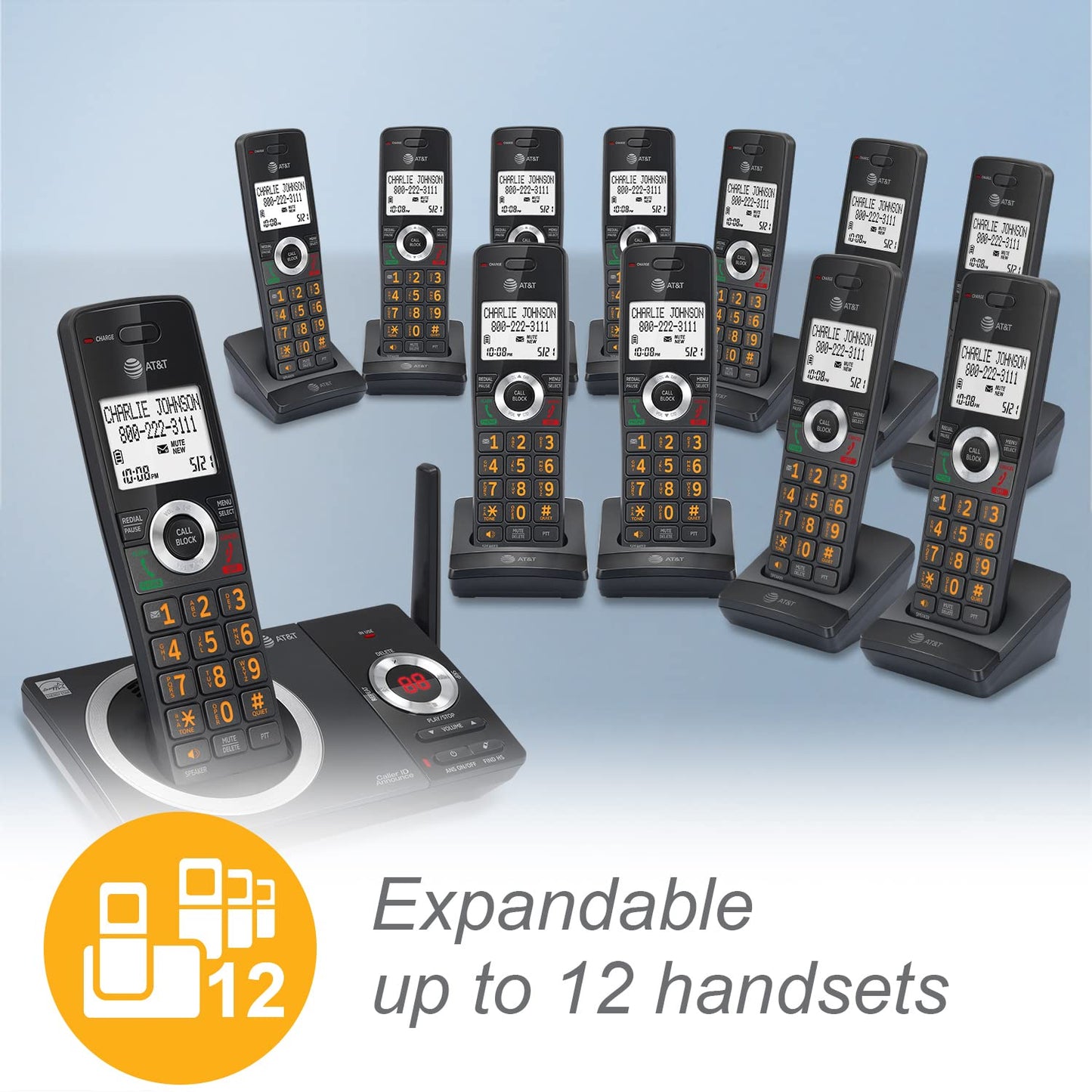 AT&T Cordless Phone with Answering Machine, 3 Handsets