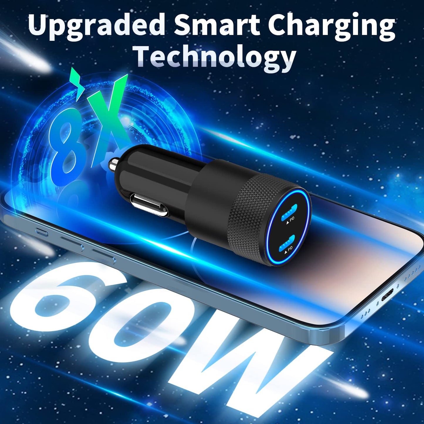 Braveridge Fast Charging Dual USB-C Car Charger