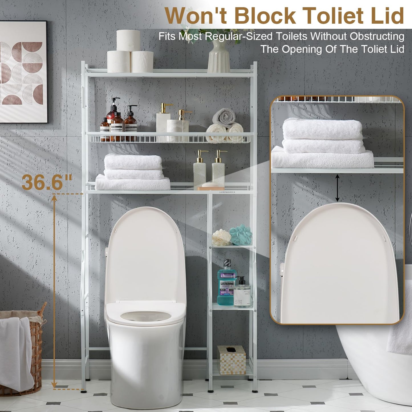 6-Tier Over Toilet Storage Organizer