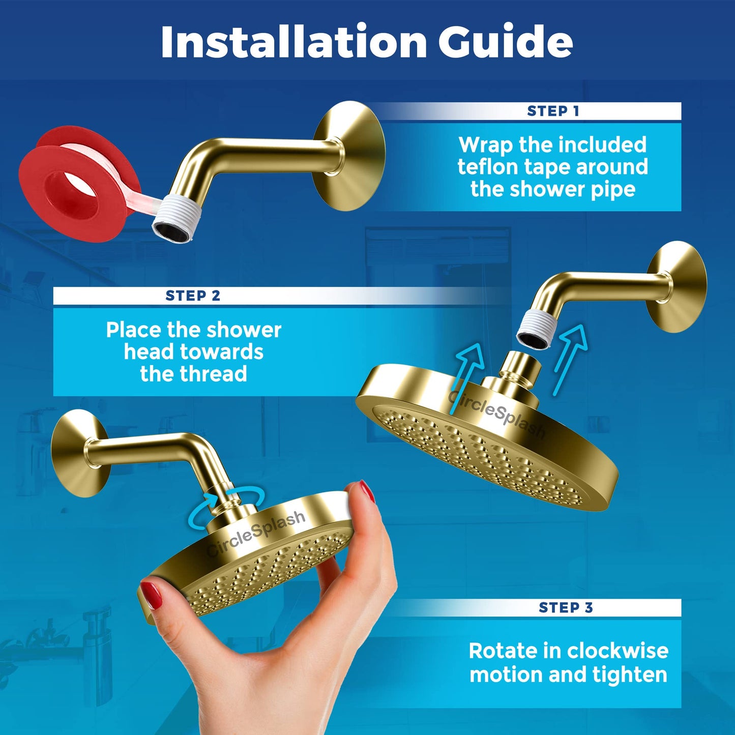 High Pressure Shower Head with Anti-Clog Nozzles