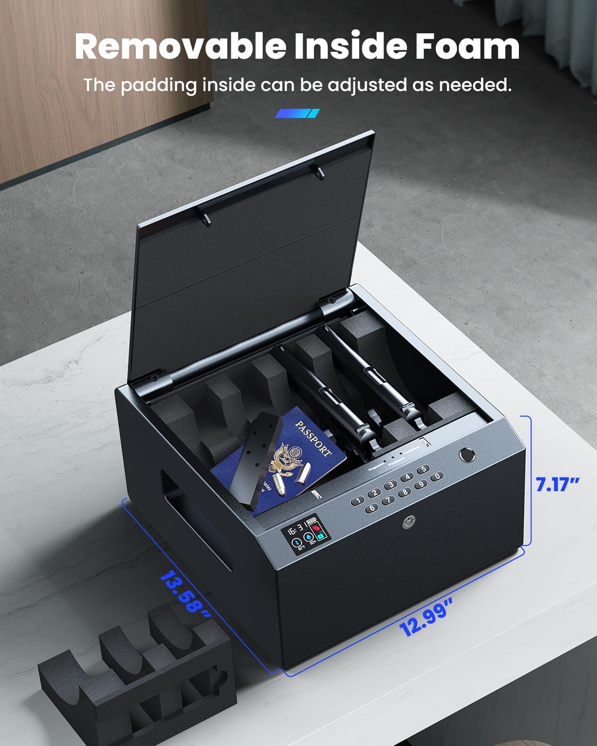 MOLICAR Biometric Gun Safe for 4 Pistols