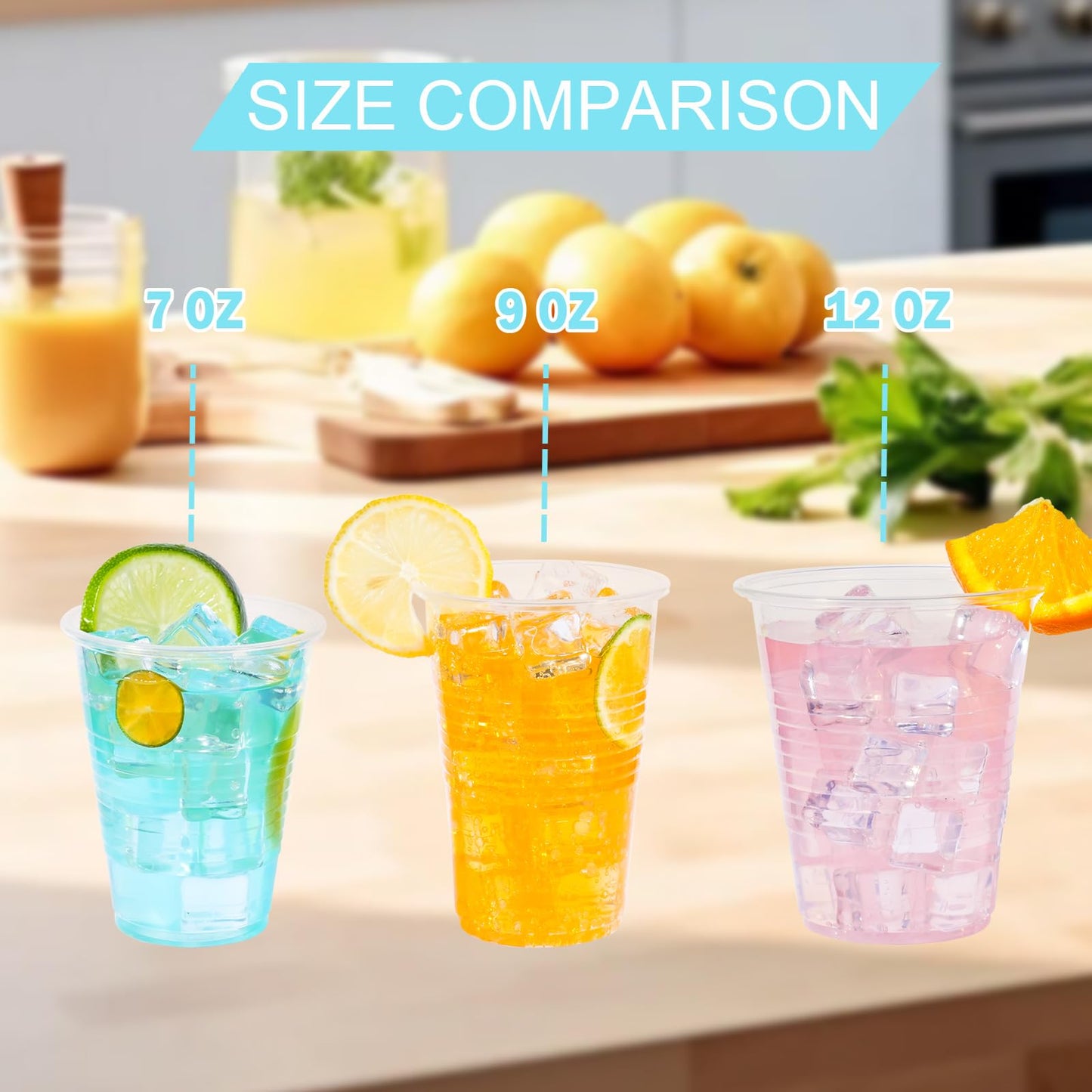 Clear Plastic Disposable Cups for Parties, 500 Pack