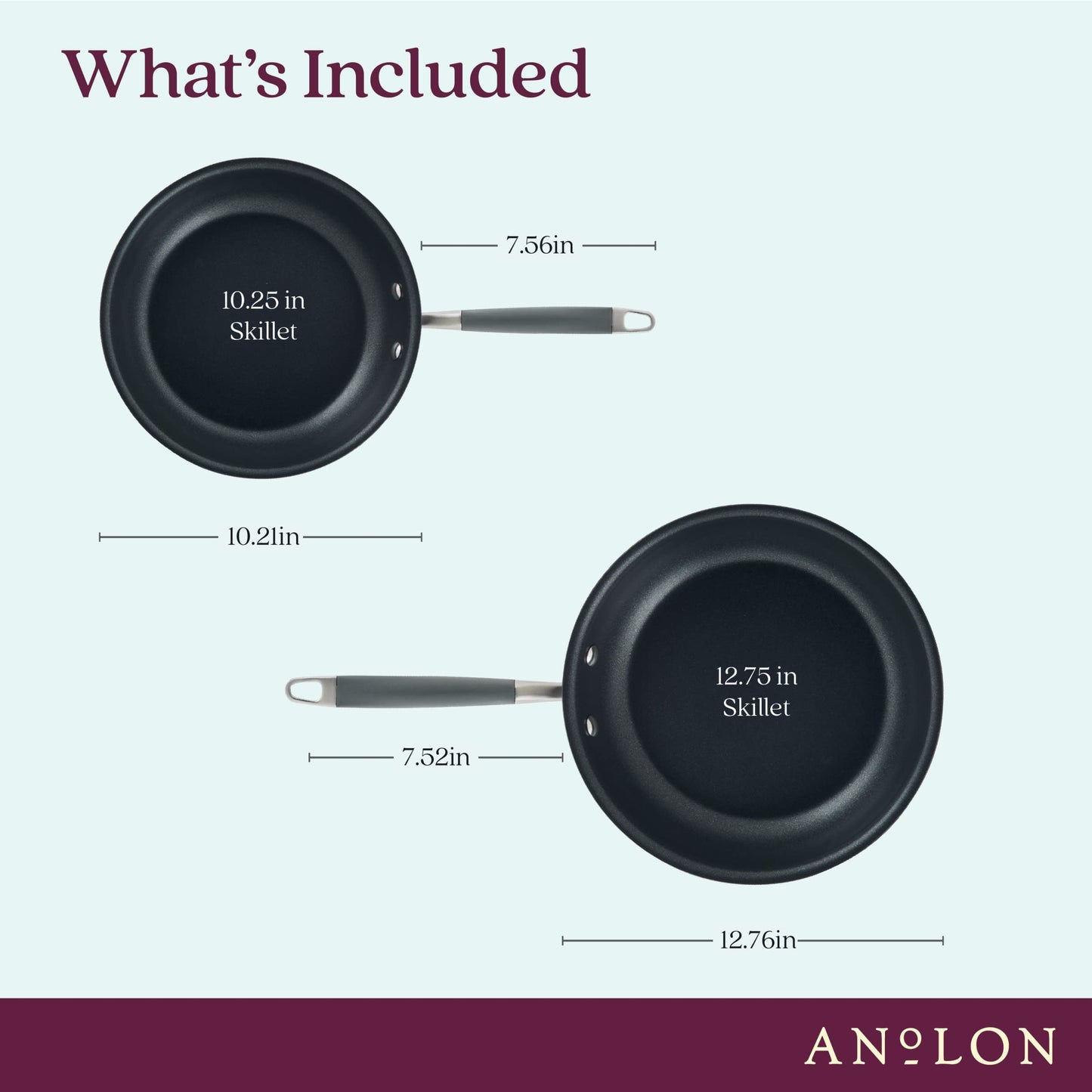 Anolon Hard-Anodized Nonstick Skillet Set, 2-Piece