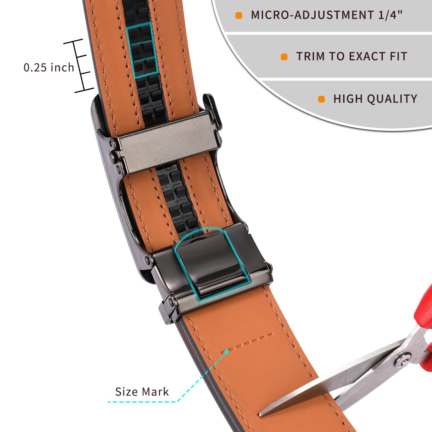 FALAN MULE Adjustable Leather Ratchet Belt for Men