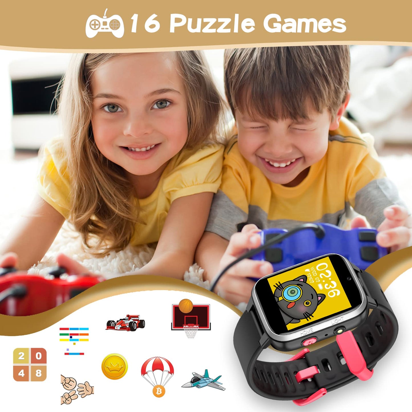 DIGEEHOT Kids Smart Watch Boys Girls, Toys for 6-12 Year Old with Camera, Games, Music Player, Pedometer, Alarm Clock, Flashlight, Toddler Watch for Birthday Boys Girls Ages 6 7 8 9 10
