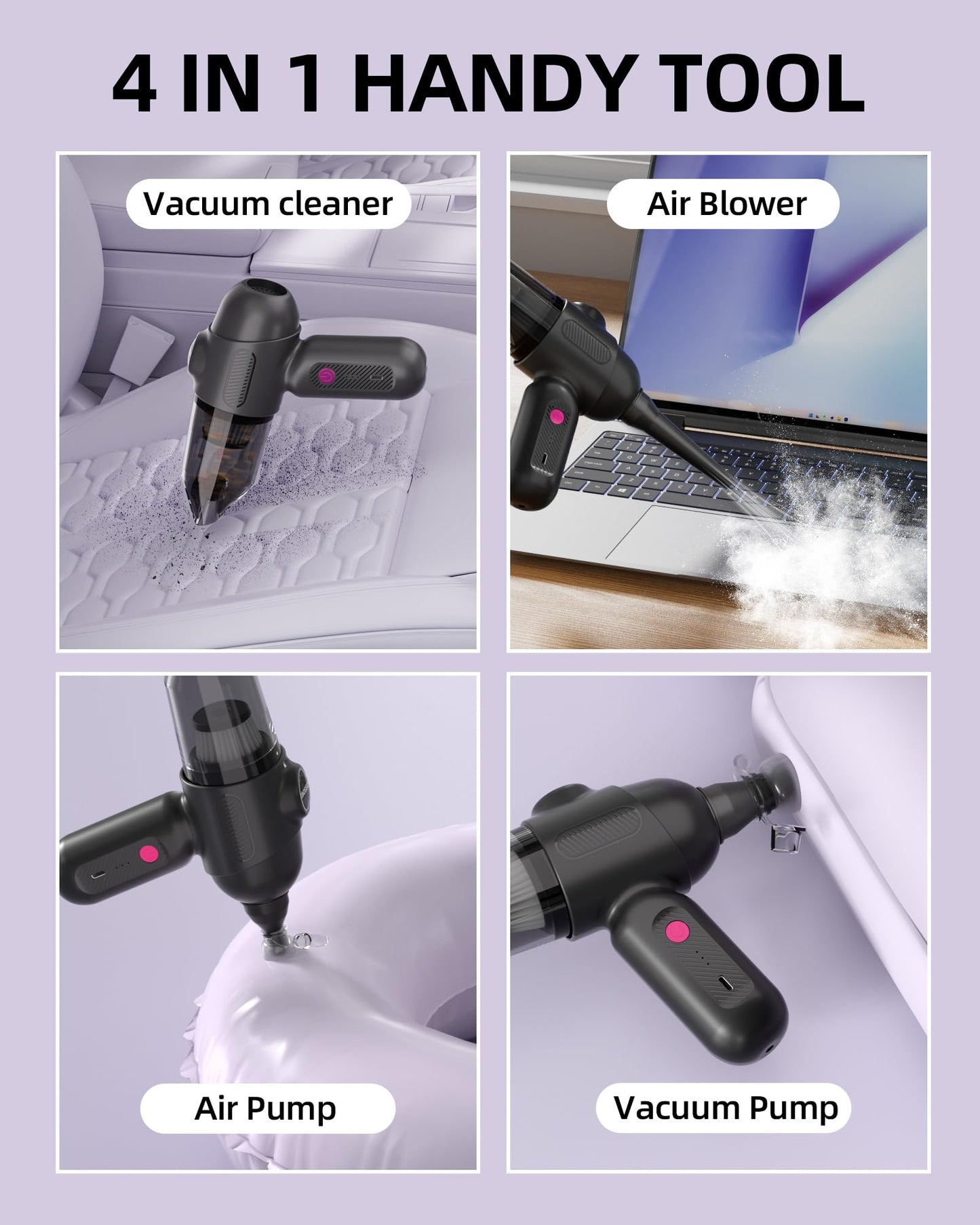 EBOSSOM Cordless Car Vacuum with 8000Pa Suction