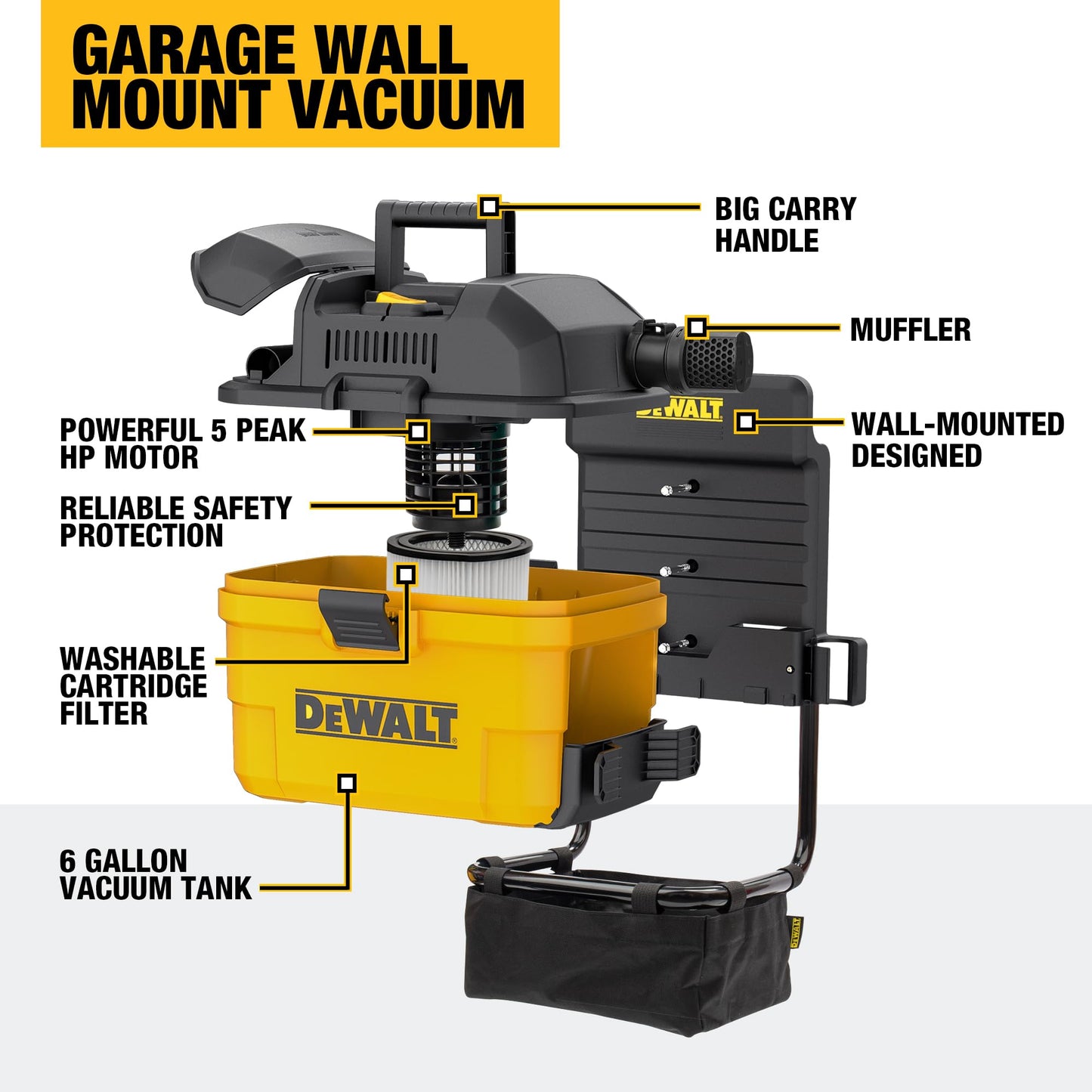 DEWALT 6 Gallon Wet Dry Vacuum Cleaner