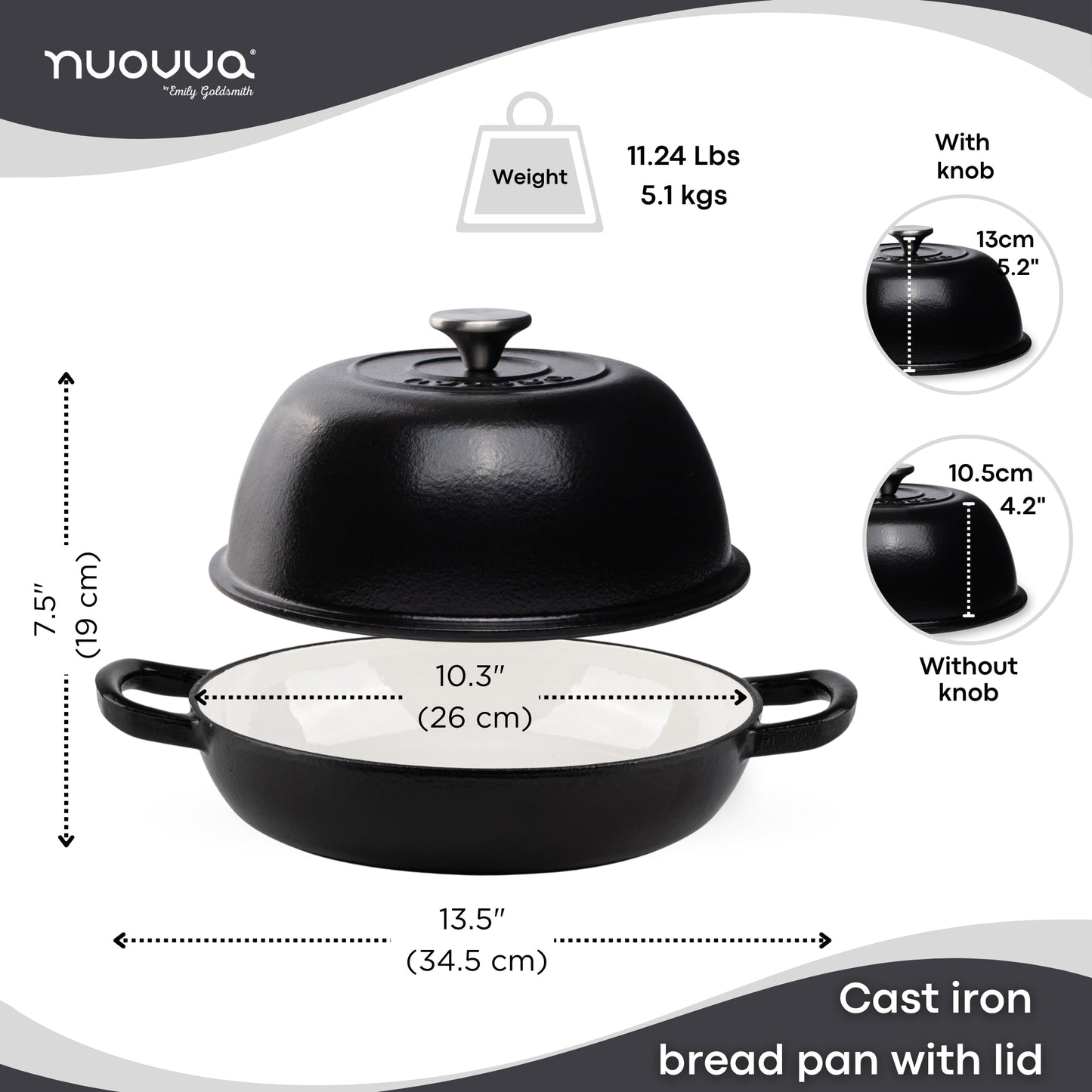 Cast Iron Dutch Oven Pot for Baking Bread