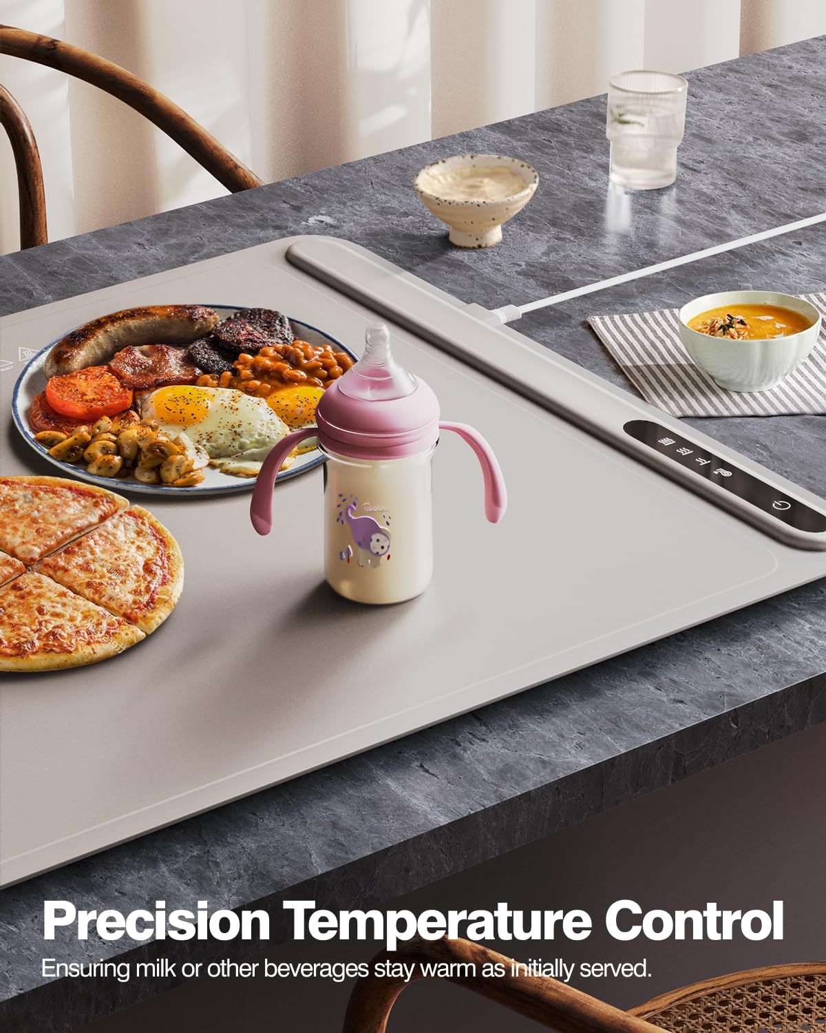 Portable Electric Warming Tray with 3 Settings