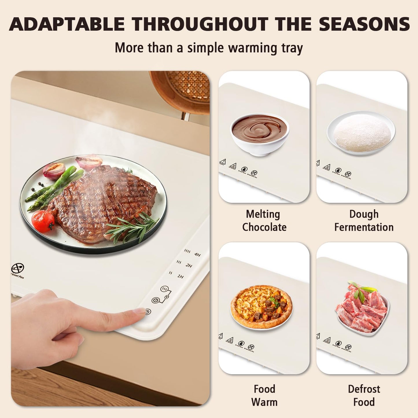 Electric Food Warming Mat with 3 Settings