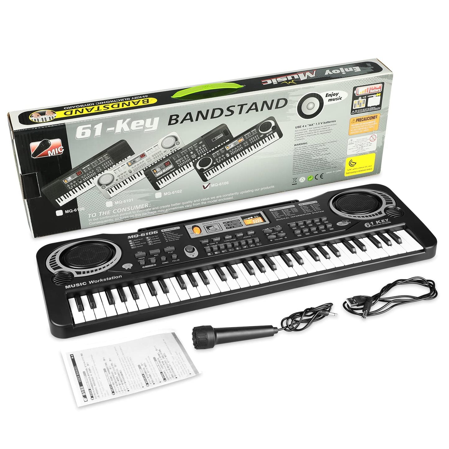 61-Key Beginner Piano Keyboard with Teaching Mode