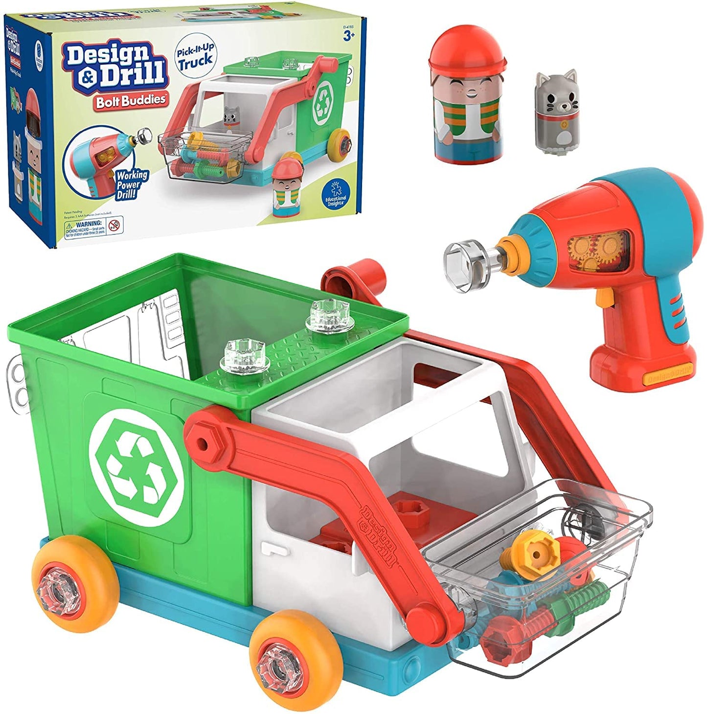 Design & Drill Bolt Buddies Recycling Truck Toy
