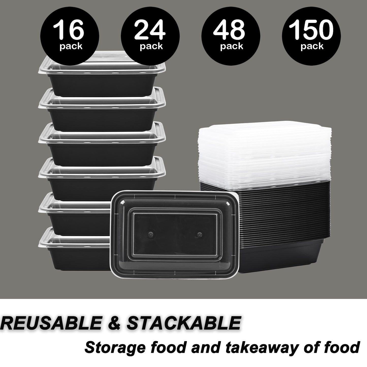 48 Pack LOKATSE HOME Meal Prep Containers