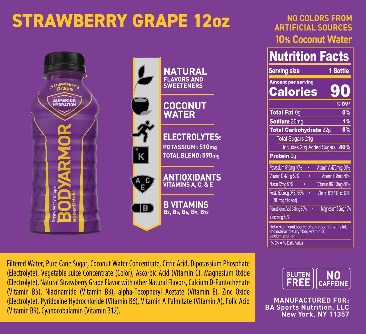 BODYARMOR Mamba Forever Strawberry Grape Drink 8pk