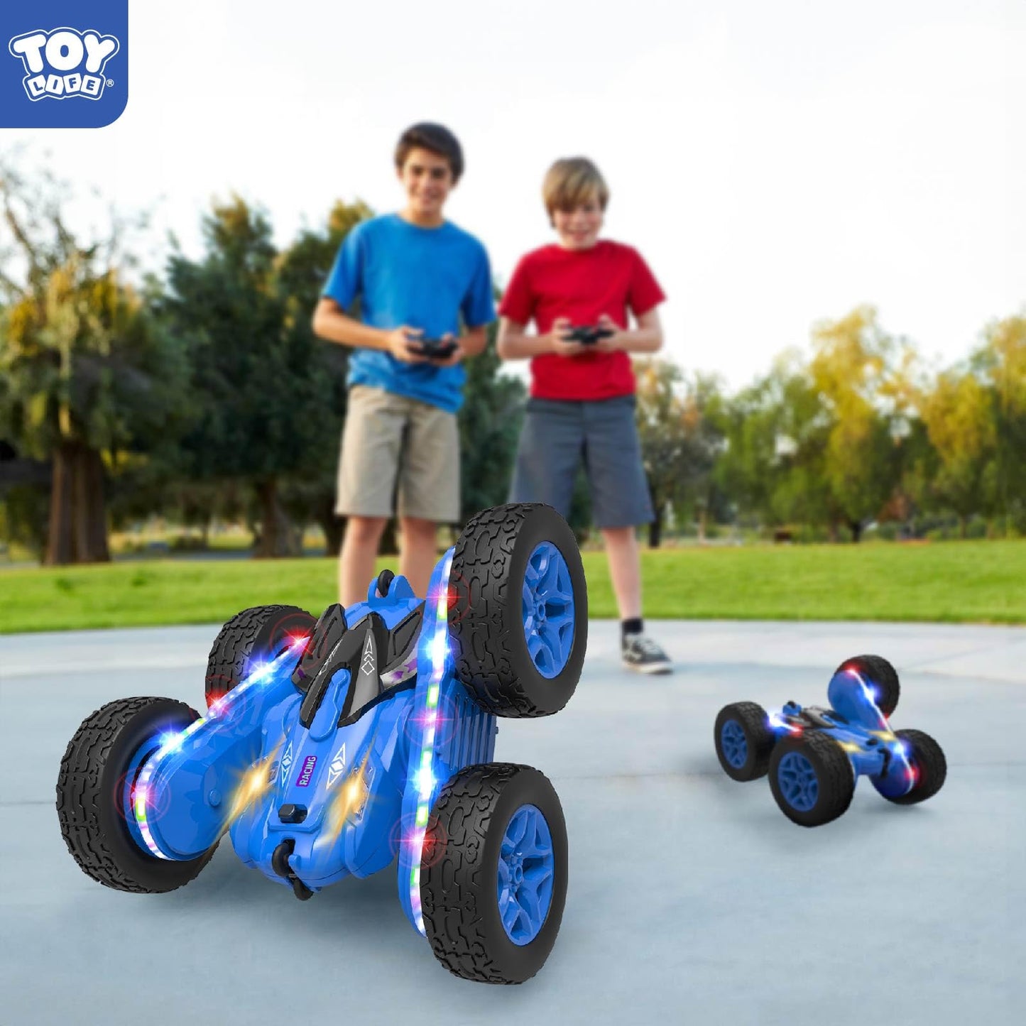 TOY Life Kids Stunt Remote Control Car 2.4G HZ Remote Control Cars RC Stunt Car Remote Control Toys for Boy & Girl RC Stunt Car Double Sided 360° Rotating Cars Birthday for Kids