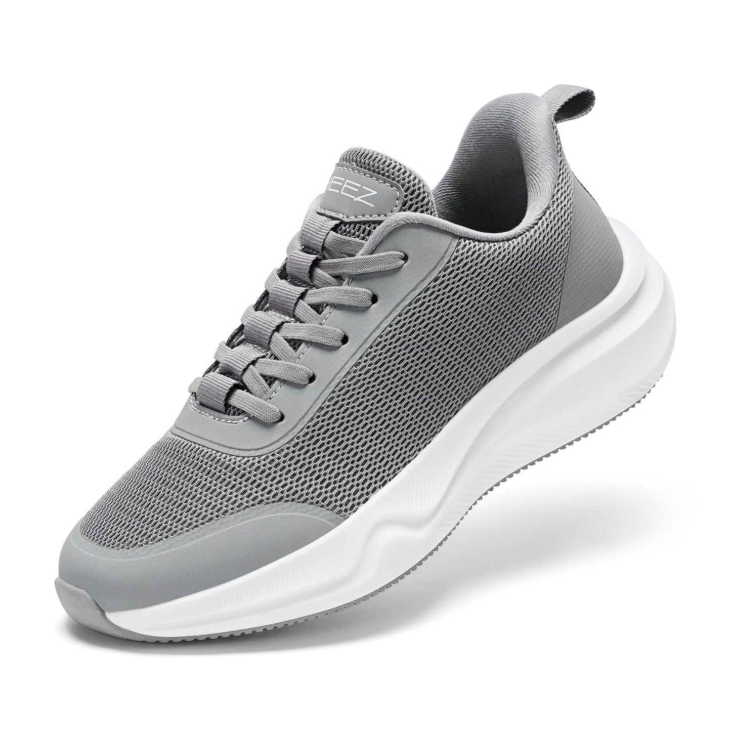HEEZ Women's Walking Shoes Fashion Sneakers Slip On Shoes Platform Running Shoes Non Slip Tennis Shoes Comfortable Breathable Gym Shoes Size 7 Grey