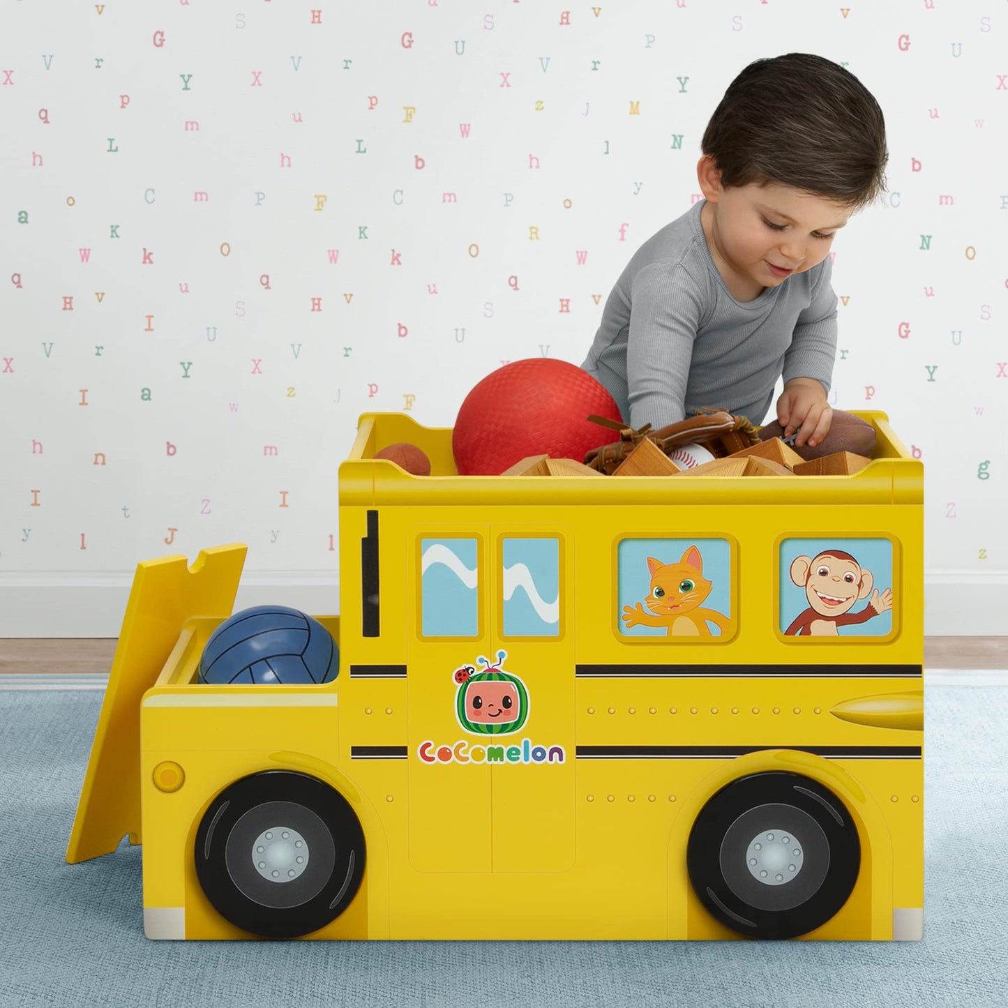CoComelon School Bus Toy Box by Delta Children