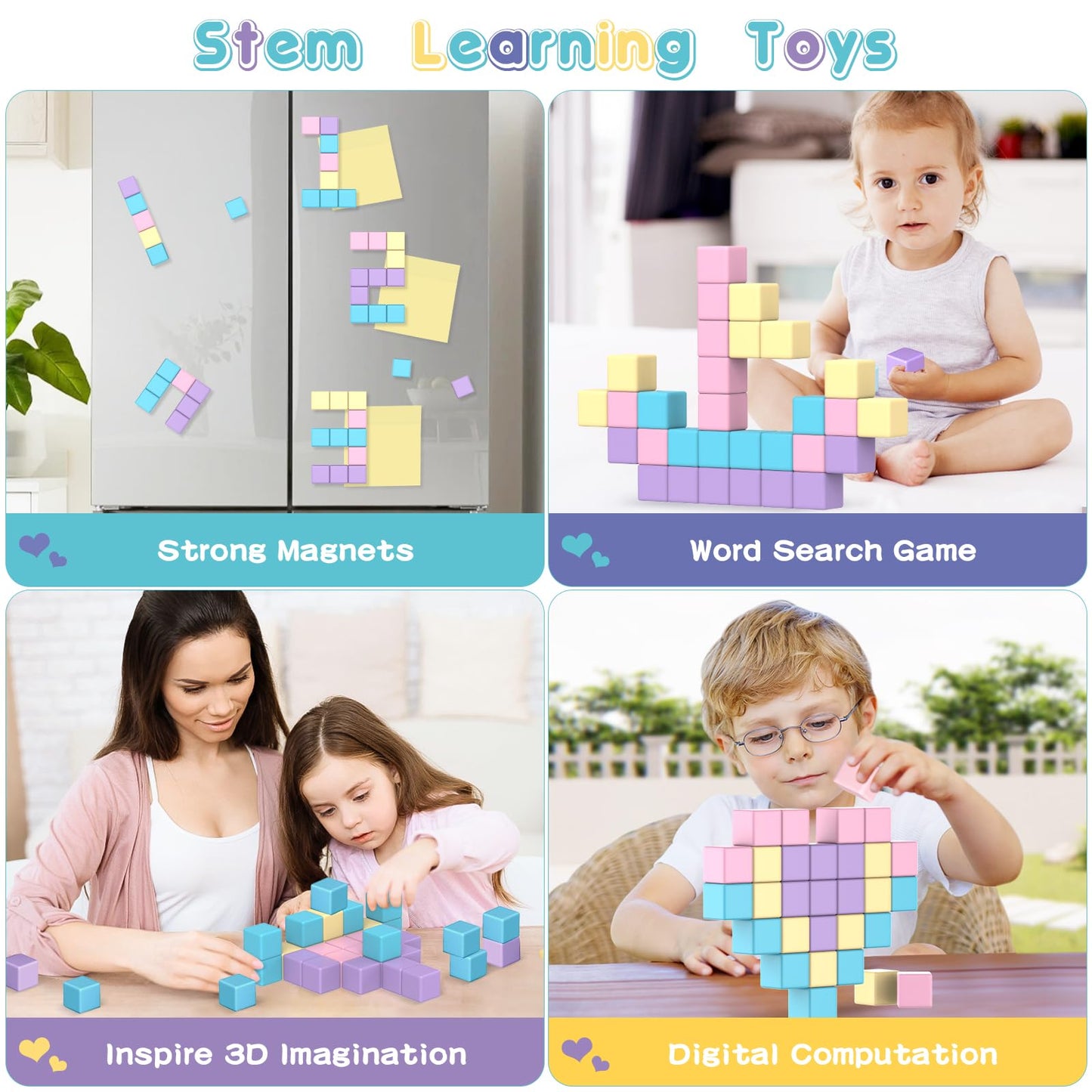 Magnetic Building Blocks Toys for Kids Ages 3-7