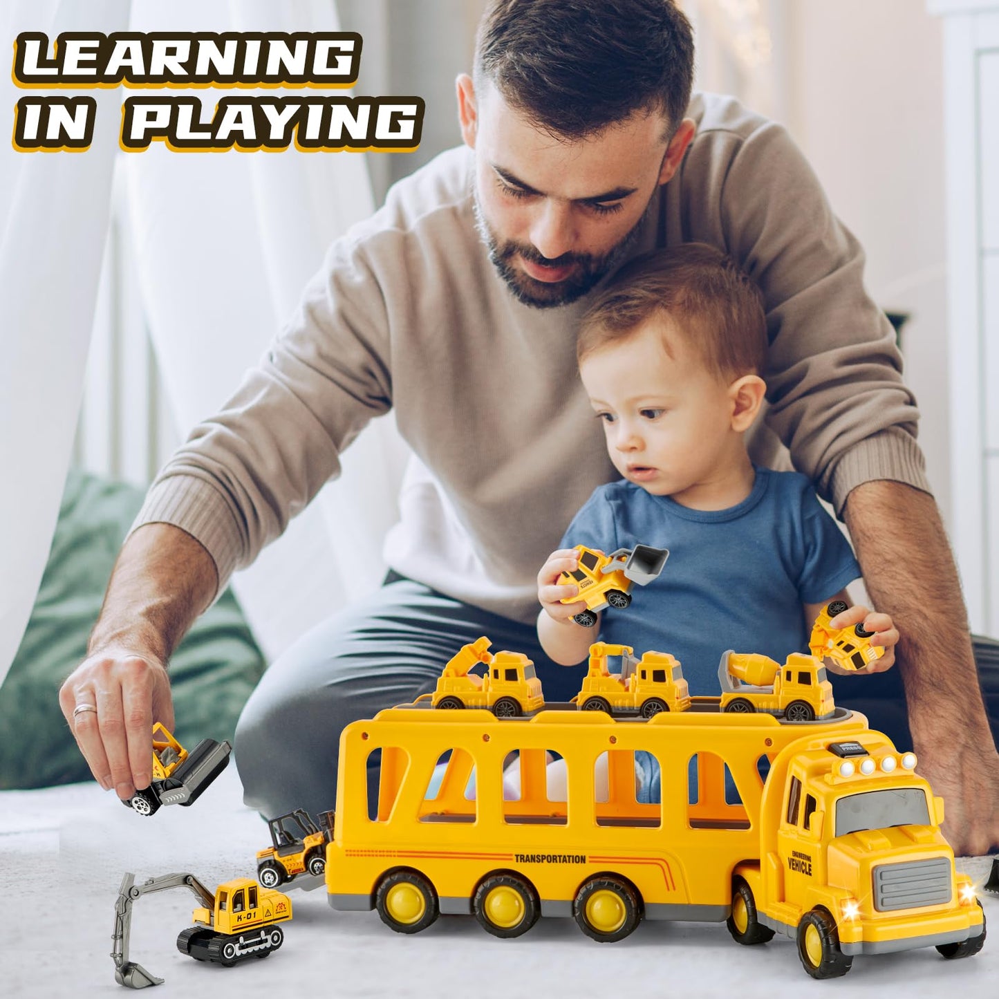 Die-cast Construction Car Carrier Toy Set