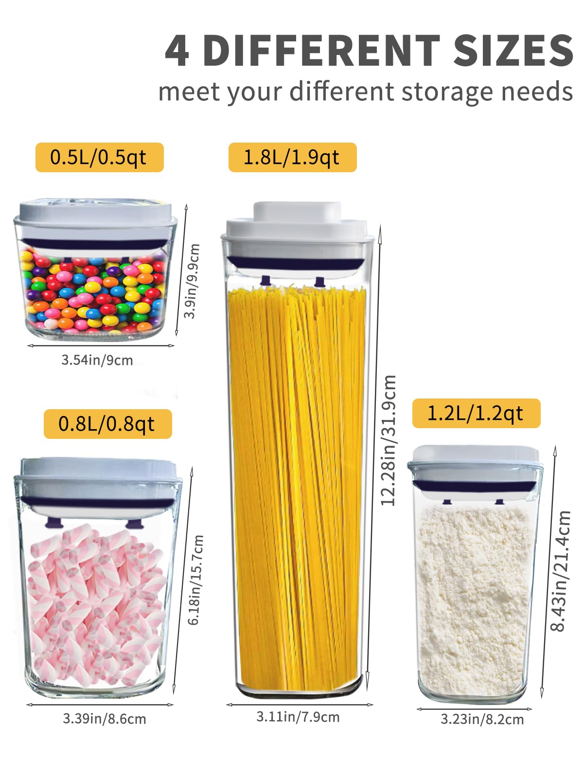 Sunbaba 6-Piece Airtight Food Storage Containers