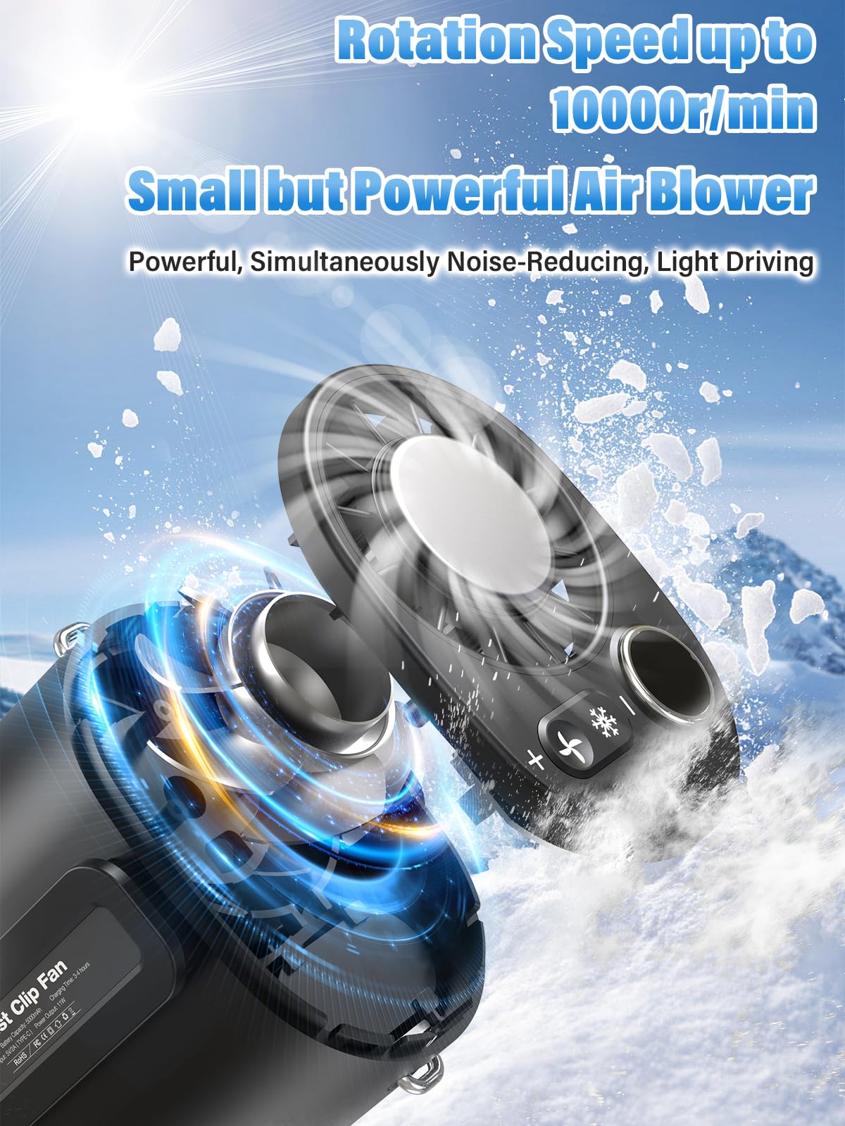 Rechargeable Handheld Fan with Ice Cooler