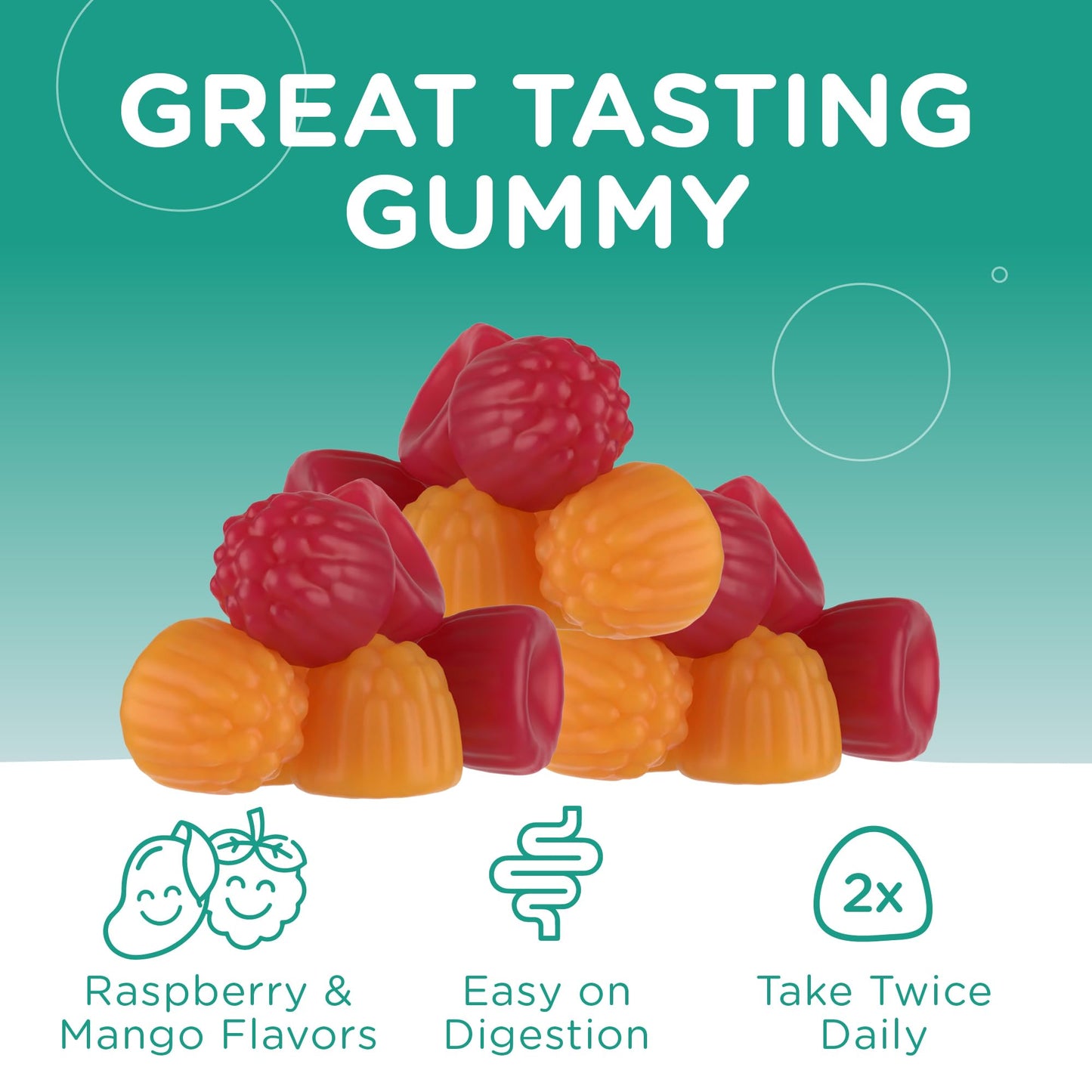 Chapter One Magnesium Gummies, Great Tasting Magnesium for Kids, Calm Kids Magnesium, Magnesium Gummies for Women and Men, Raspberry and Mango Flavored, Certified Kosher, (60 Flavored Gummies)