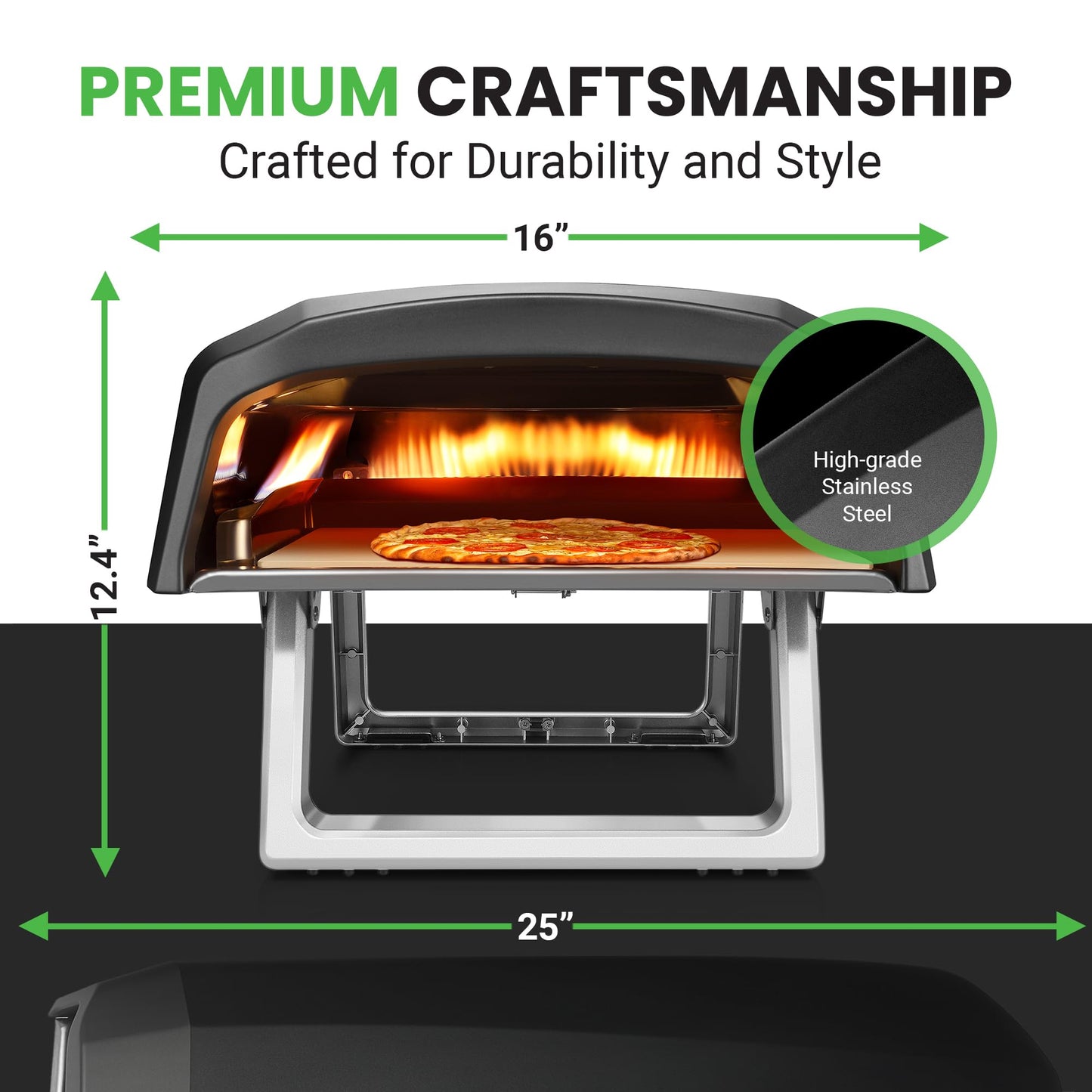 NutriChef Outdoor Gas Pizza Oven - Cooks 12" Pizza