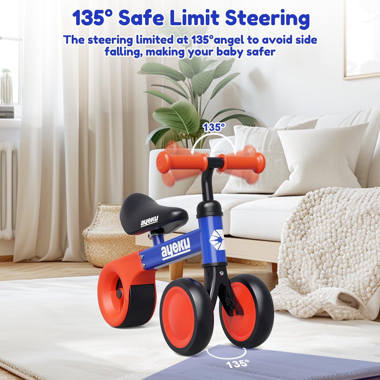AyeKu Baby Balance Bike, Cute Toddler Bikes 12-36 Months Gifts for 1 Year Old Boy/Girl Bike to Train Baby from Standing to Running,1st First Birthday Gift