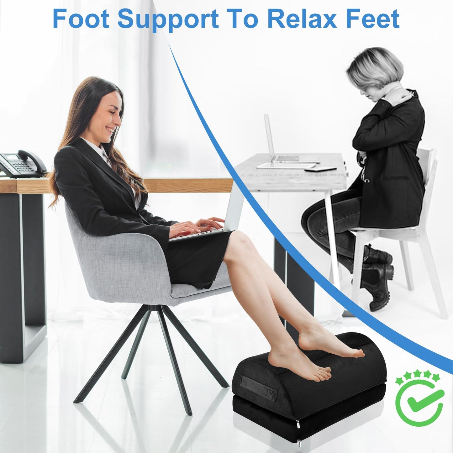 Ergonomic Under Desk Foot Rest for Pain Relief