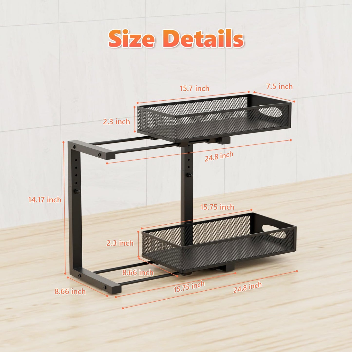 2-Tier Undersink Organizer with Pull-Out Drawers