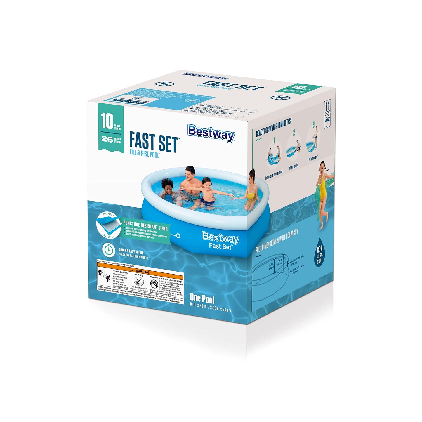 Bestway 10' x 26" Fast Set Inflatable Pool