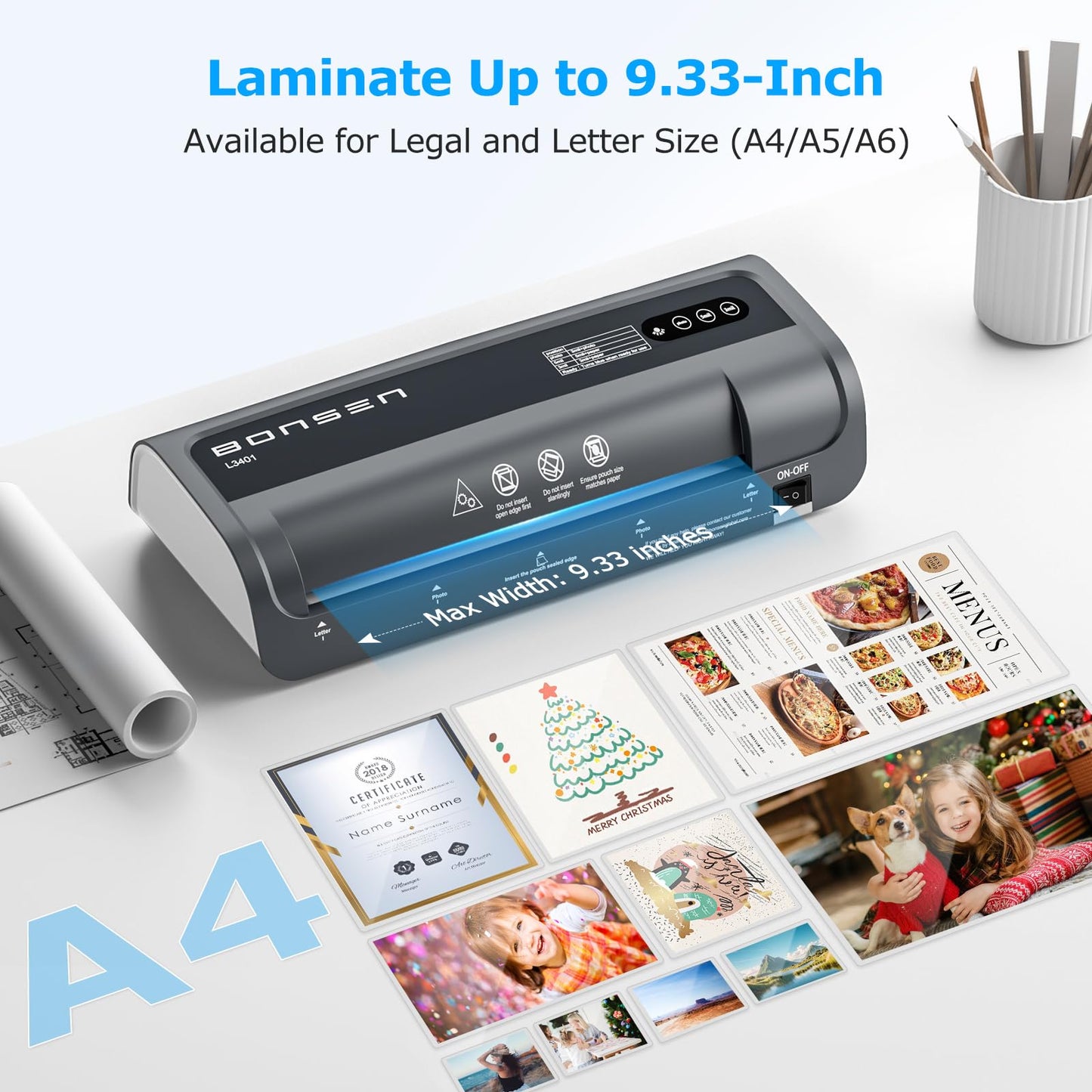 BONSEN A4 Thermal Laminator with 100 Sheets