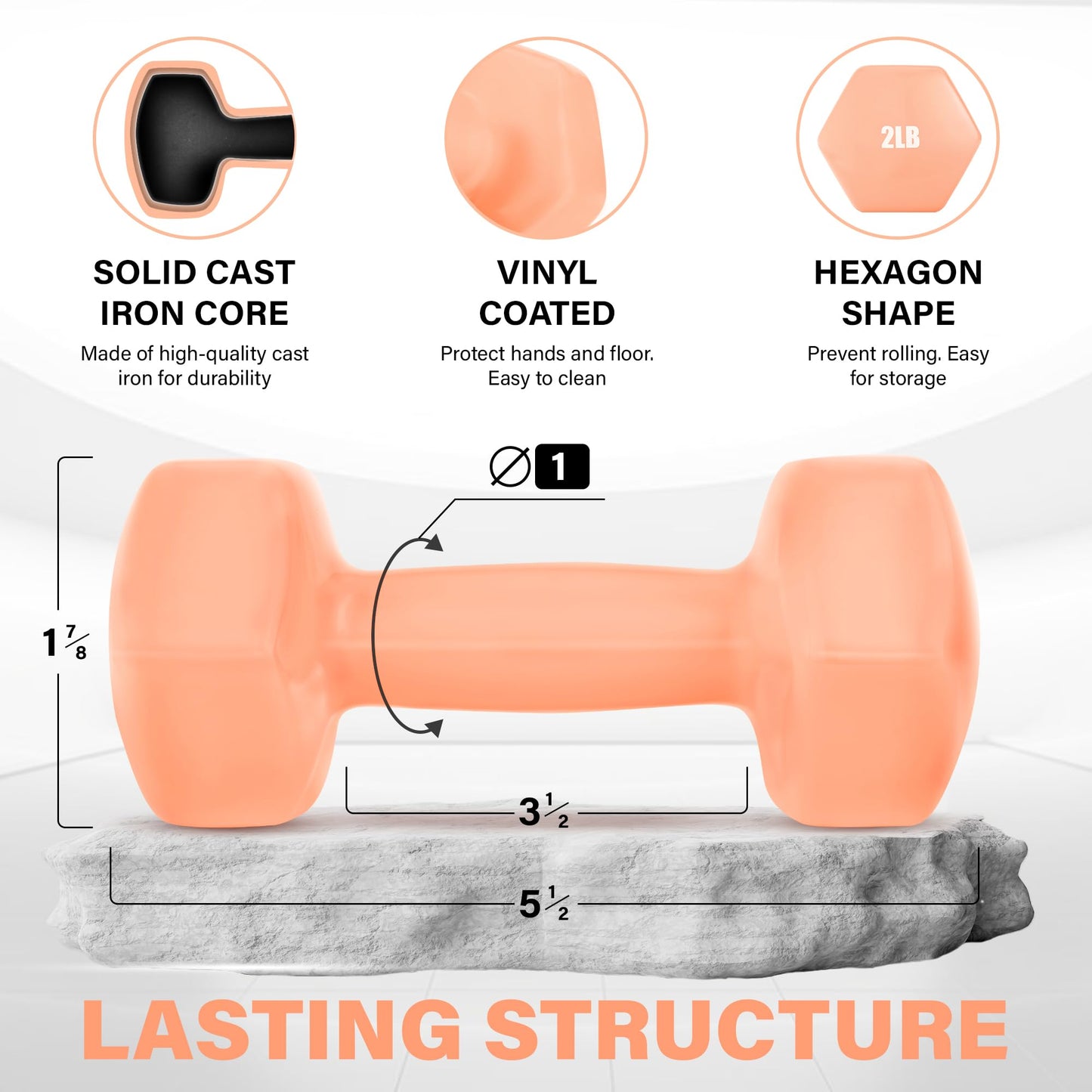 Yes4All 10 lbs Vinyl Coated Dumbbell Pair