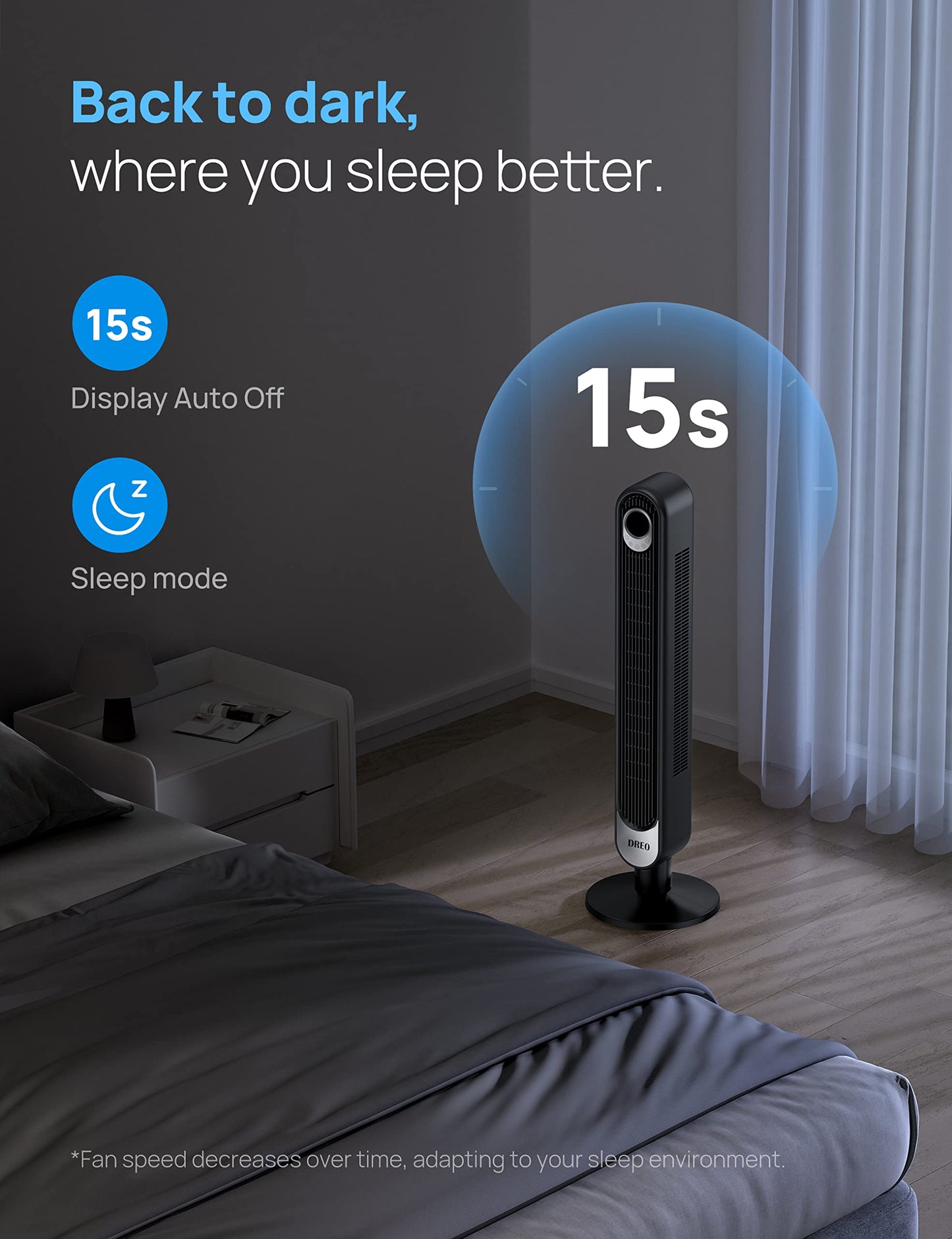 Dreo 42" Bladeless Oscillating Tower Fan with Remote